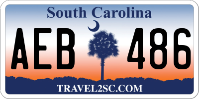 SC license plate AEB486