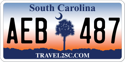 SC license plate AEB487
