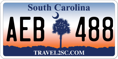 SC license plate AEB488