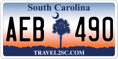 SC license plate AEB490