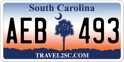 SC license plate AEB493