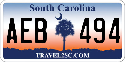 SC license plate AEB494