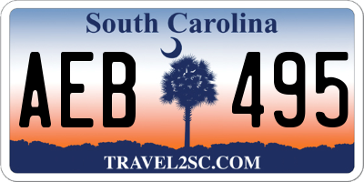 SC license plate AEB495