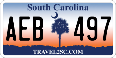 SC license plate AEB497