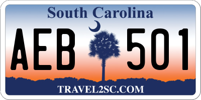 SC license plate AEB501