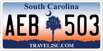 SC license plate AEB503