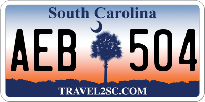 SC license plate AEB504