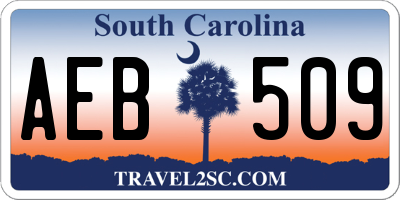 SC license plate AEB509