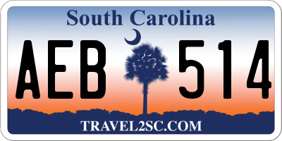 SC license plate AEB514