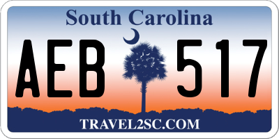 SC license plate AEB517