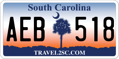 SC license plate AEB518