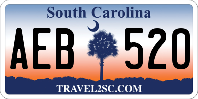 SC license plate AEB520