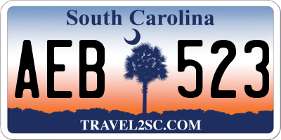 SC license plate AEB523