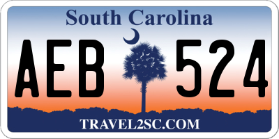 SC license plate AEB524
