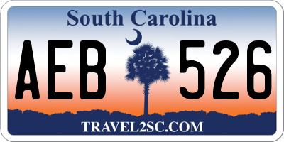SC license plate AEB526