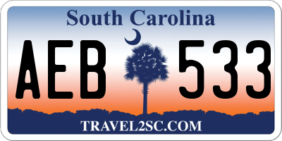 SC license plate AEB533