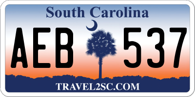 SC license plate AEB537