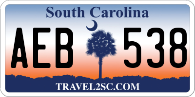 SC license plate AEB538