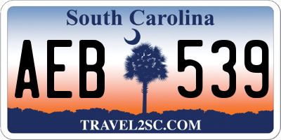 SC license plate AEB539