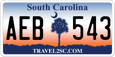 SC license plate AEB543