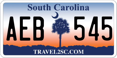 SC license plate AEB545