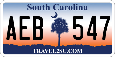 SC license plate AEB547