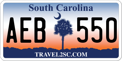 SC license plate AEB550