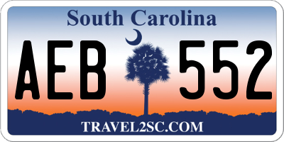 SC license plate AEB552