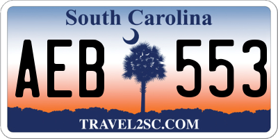 SC license plate AEB553