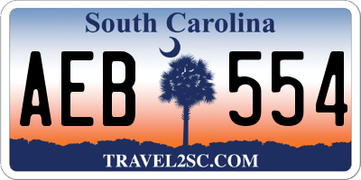 SC license plate AEB554