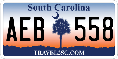 SC license plate AEB558