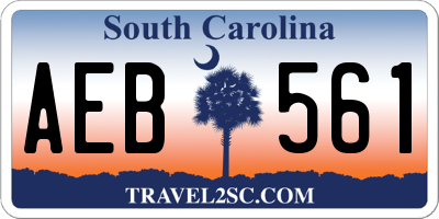 SC license plate AEB561