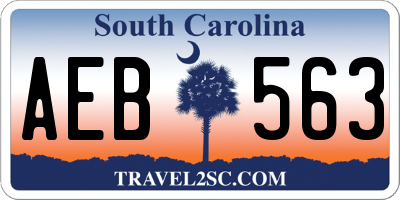 SC license plate AEB563