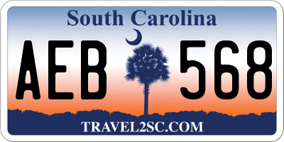 SC license plate AEB568
