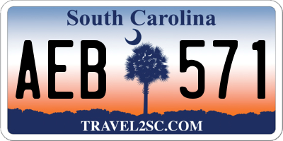 SC license plate AEB571
