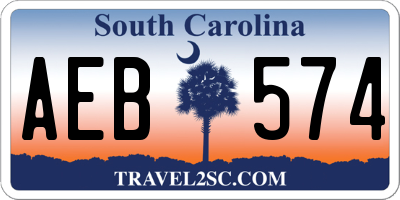 SC license plate AEB574