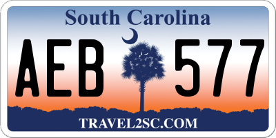 SC license plate AEB577