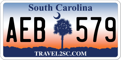 SC license plate AEB579