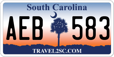 SC license plate AEB583
