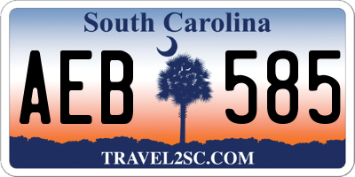 SC license plate AEB585