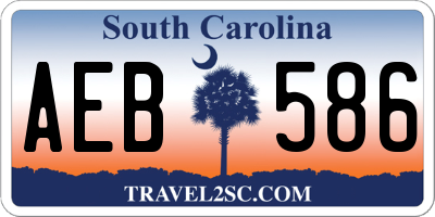 SC license plate AEB586