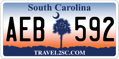 SC license plate AEB592
