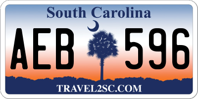 SC license plate AEB596