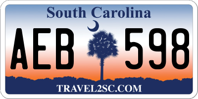 SC license plate AEB598