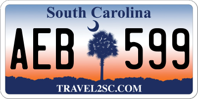 SC license plate AEB599