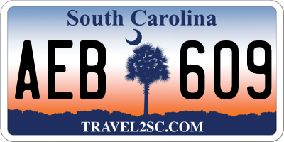SC license plate AEB609