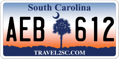SC license plate AEB612
