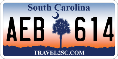 SC license plate AEB614