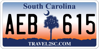 SC license plate AEB615