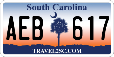 SC license plate AEB617